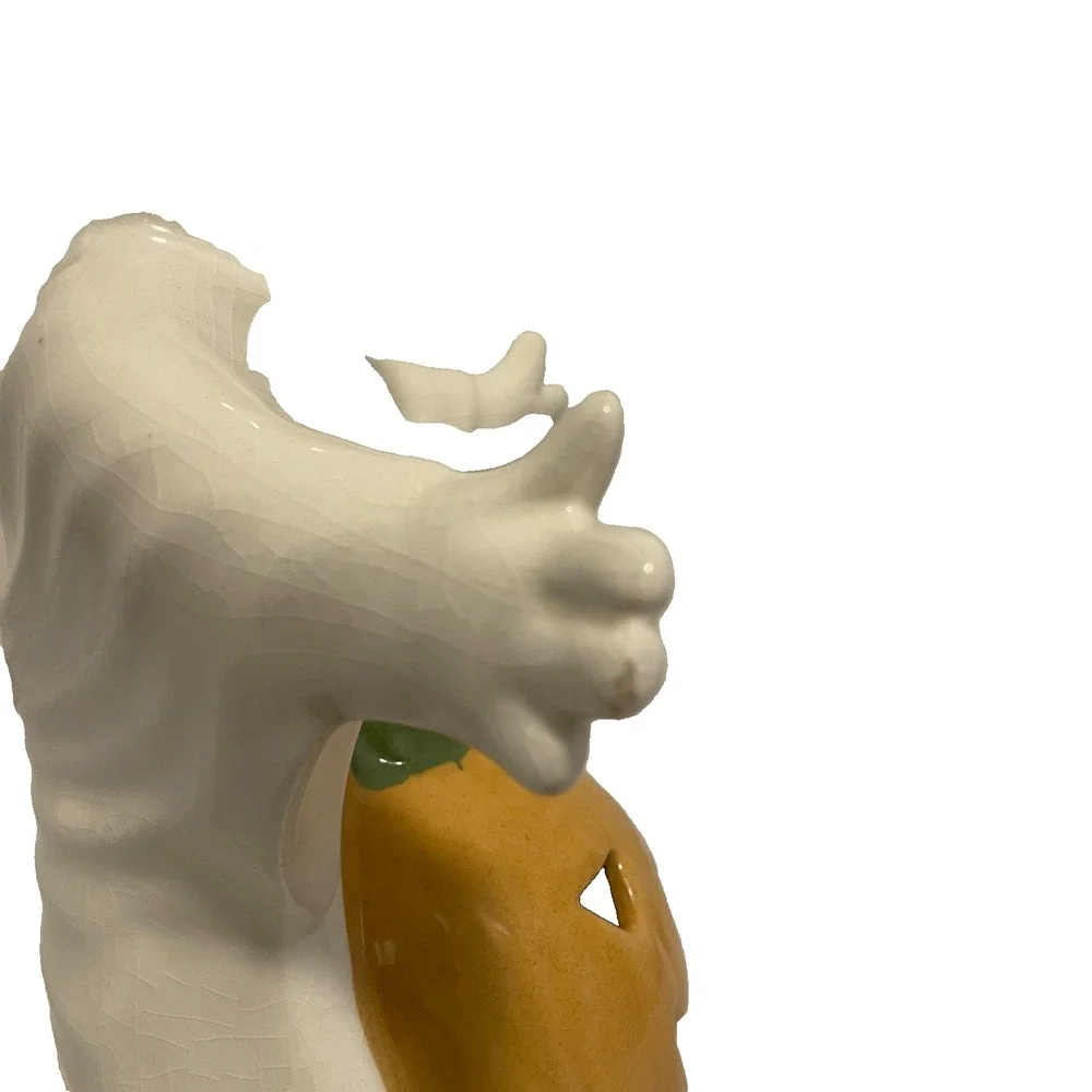 Vintage Ceramic Halloween Ghost & Jack-O'-Lantern‎ Wide Open Arms